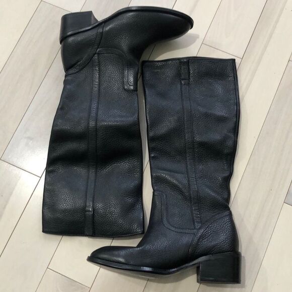 Colin Stuart Women's Knee-High Stacked Heel Riding Boots Black Size 6B - Picture 1 of 4